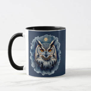 Mystischer Mondkauz Wasserfarbenkunst Zellularer Tasse