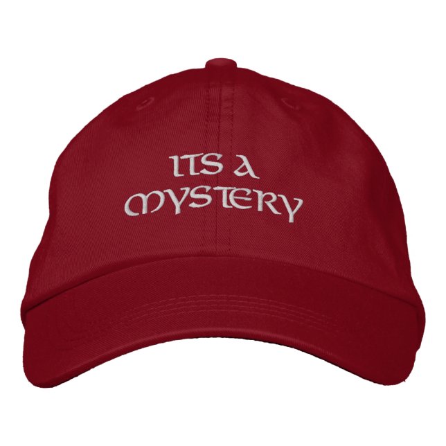 Mystischer Mystery Quote Fun Red Bestickte Baseballkappe (Vorderseite)