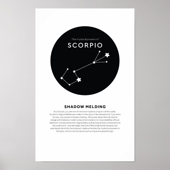 Mystischer Power von Scorpio Astrologie Star Zodia Poster (Vorne)