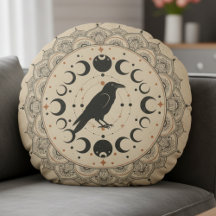 Mystischer Raben-Mondphasen-Mandala-Himmels-Kunst