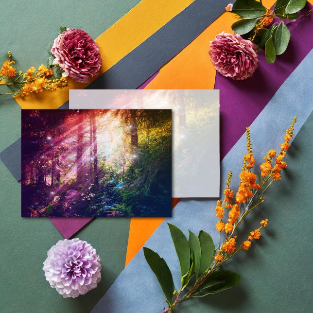 Mystischer Regenbogenwald - Artistische Wälder Mitteilungskarte (Von Creator hochgeladen)