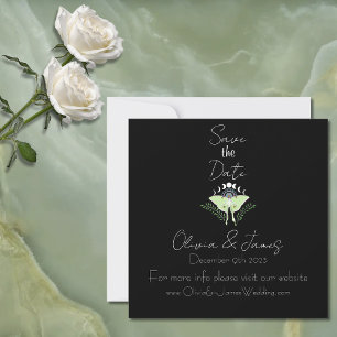 Mystischer schwarzer Boho-Luna-Mondphasen  Save The Date