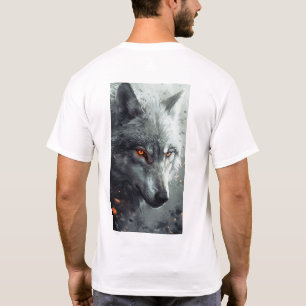 Mystischer SilberWolf, der auf dem Mond herumhakt T-Shirt
