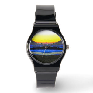 Mystischer Sonnenuntergang Doppelblick Armbanduhr