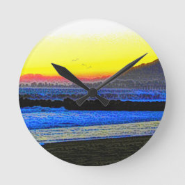 Mystischer Sonnenuntergang Runde Wanduhr