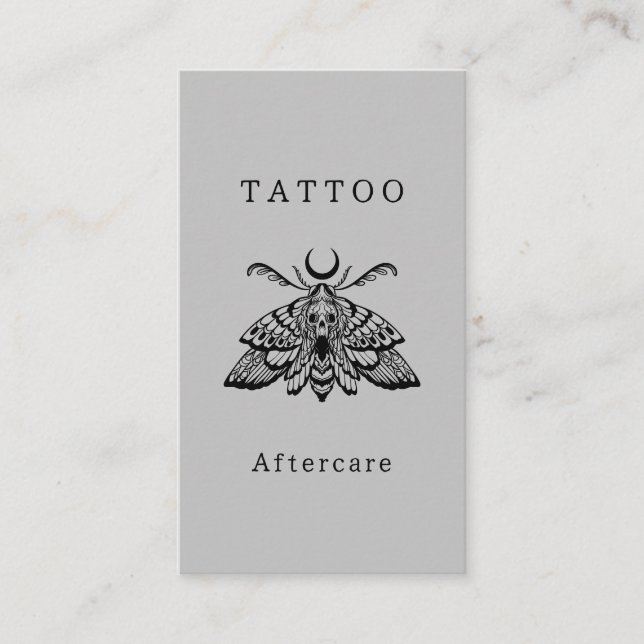 Mystischer Todesmoth Tattoo Aftercare Instructions Visitenkarte (Vorderseite)