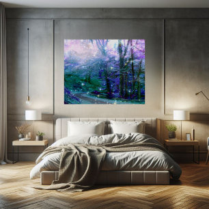 Mystischer traumhafter abstrakter Wald Poster