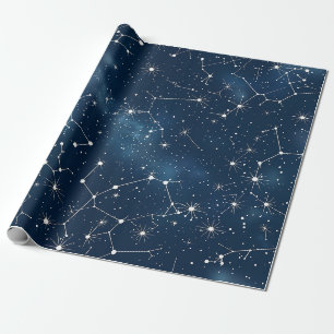 Mystischer Türkisweißer Kosmischer Sternennebel Geschenkpapier