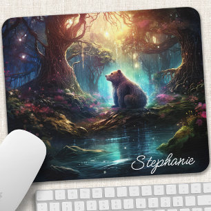 Mystischer Wald Bär Fantasy Name Design Mousepad