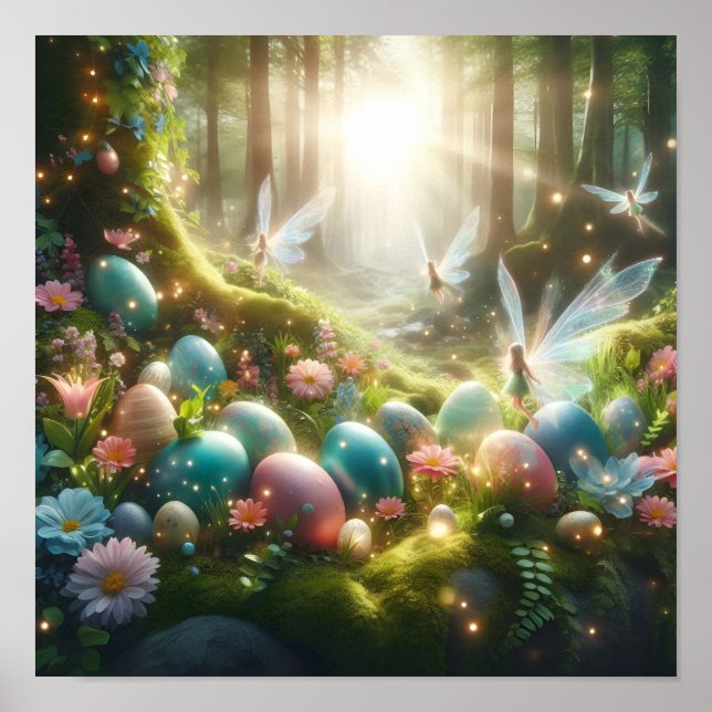Mystischer Wald Fee Magischer Frühling Eier Poster (Vorne)