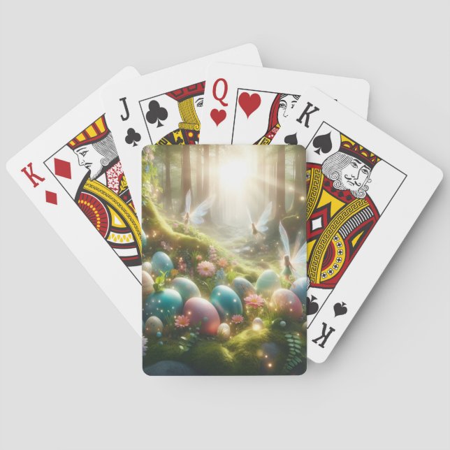 Mystischer Wald Fee Magischer Frühling Eier Spielkarten (Rückseite)