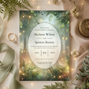 Mystischer Wald Wiesen-Magie-Hochzeit Einladung