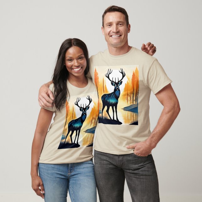 Mystischer Waldhirsch T-Shirt (Unisex)