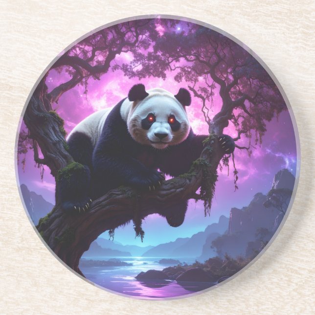 Mystischer Waldpanda Getränkeuntersetzer (Vorne)