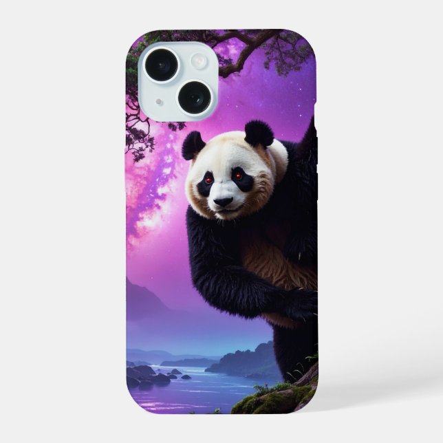 Mystischer Waldpanda iPhone 15 Hülle (Rückseite)