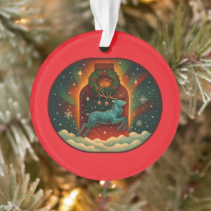 Mystischer Winterhirsch-Rot Ornament
