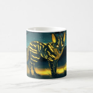 Mystischer Wolf-Becher mit leuchtenden Streifen in Kaffeetasse