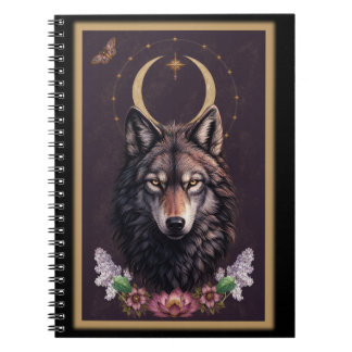 Mystischer Wolf - Botanisches & Himmelsnotizbuch Notizblock