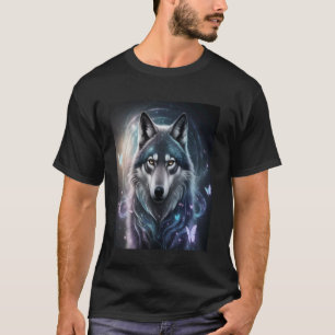 Mystischer Wolf Fantasy-Wildtier-Kunst Wolf-Enthus T-Shirt