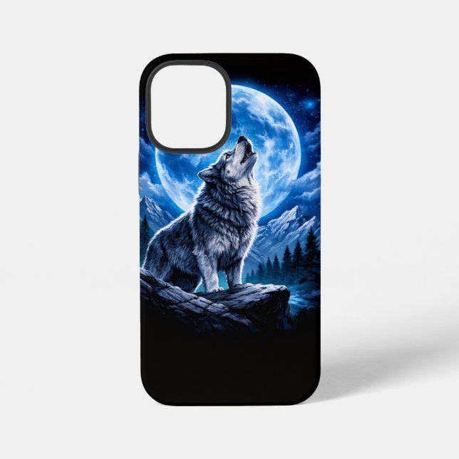 Mystischer Wolf heult iPhone 12 Mini Hülle (Rückseite)