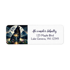 Mystischer Wolf Howling auf dem Moon Surreal Perso