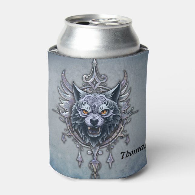 Mystischer Wolf Kopf. Dosenkühler (Kanne Vorderseite)