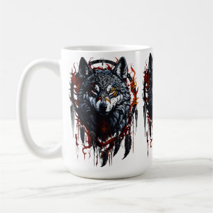 Mystischer Wolf mit Dreamcatcher Kaffeetasse