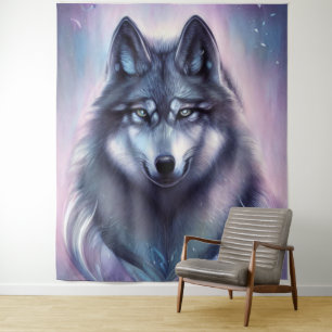 Mystischer Wolfsteppich Wandteppich