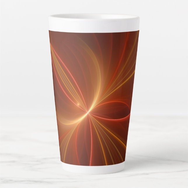 Mystisches Abstraktes Fraktal Kunst Moderne, warme Milchtasse (Vorderseite)