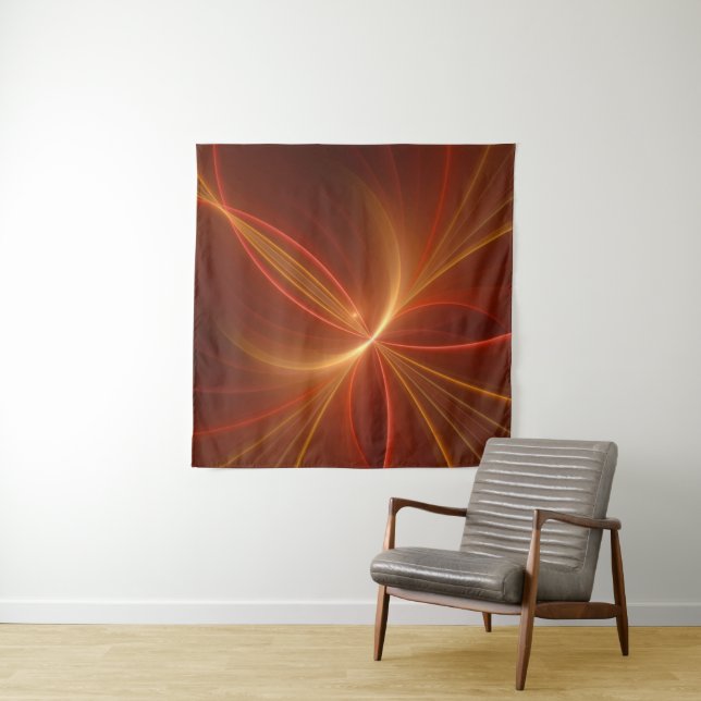 Mystisches Abstraktes Fraktal Kunst Moderne, warme Wandteppich (Beispiel)