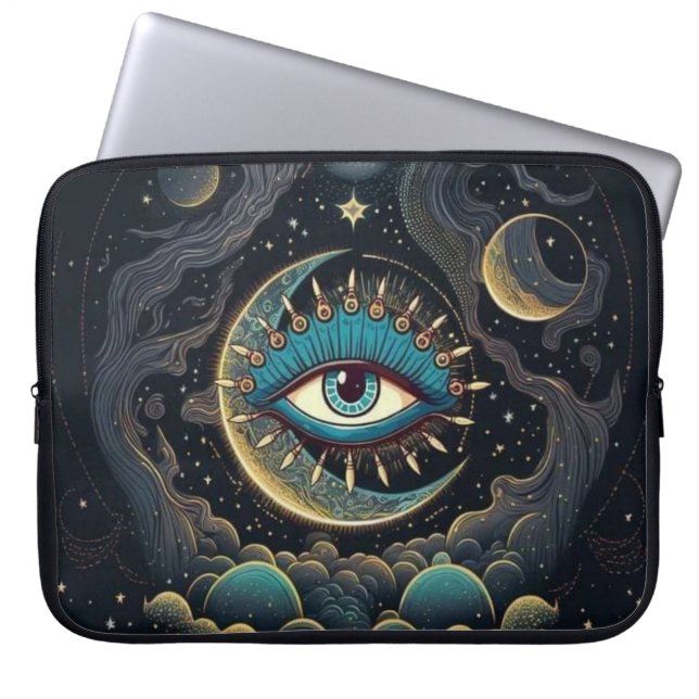 Mystisches Auge in der Mondgalaxie Laptopschutzhülle (Vorderseite)