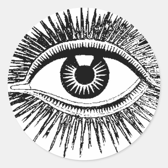Mystisches Auge sieht alles ICU Runder Aufkleber (Vorderseite)