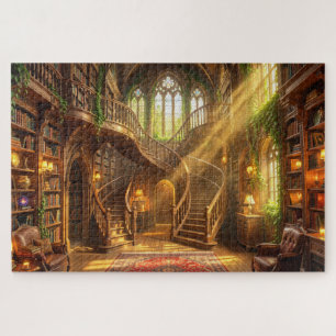 Mystisches Bibliotheks-Escape-Jigsaw-Puzzle