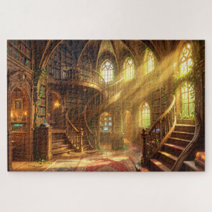 Mystisches Bibliotheks-Escape-Jigsaw-Puzzle