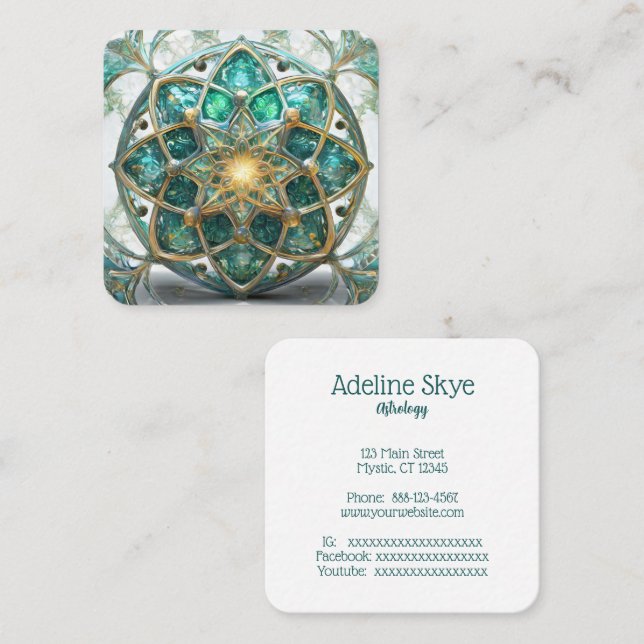 Mystisches Bild Quadratische Visitenkarte (Vorne/Hinten)