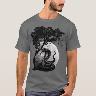 Mystisches Cobra-Schlangen- und Baum-Grafik-T-Shir T-Shirt