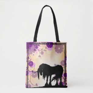Mystisches Einhorn (gelb mit lila) Tasche