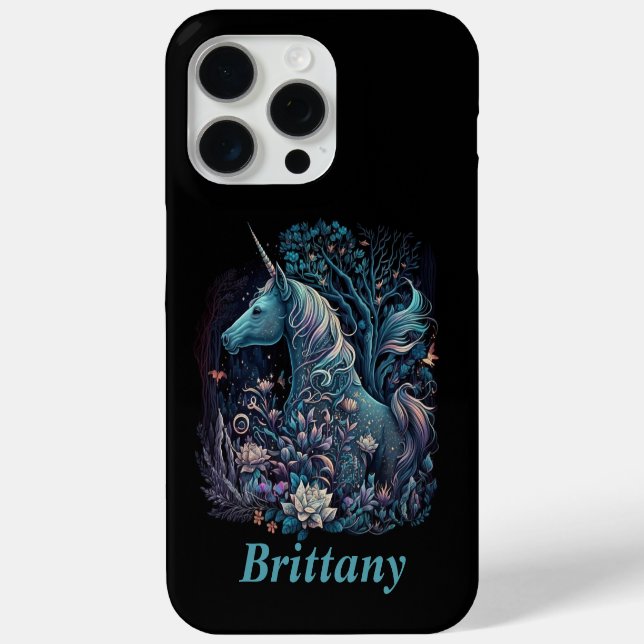 Mystisches Einhorn mit Individuelle Name Case-Mate iPhone Hülle (Rückseite)
