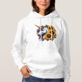 Mystisches Einhorn mit Sonnenblumen Hoodie