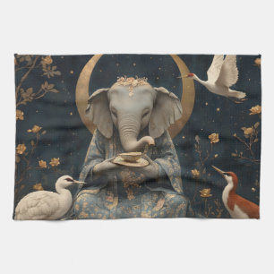 Mystisches Elephant Tee Party unter dem Halbmond Geschirrtuch