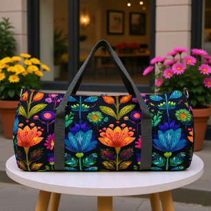 Mystisches florales tropisches Blattwerk Duffle Bag