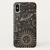 Mystisches Gold und schwarze Sonne und Moon-Design
