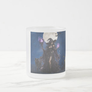Mystisches Hexen-Halloween-Mond-T-Shirt Mattglastasse