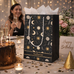 Mystisches himmlisches Mondmuster benutzerdefinier Mittlere Geschenktüte