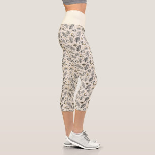 Mystisches himmlisches Mondsternenmuster Capri Leggings