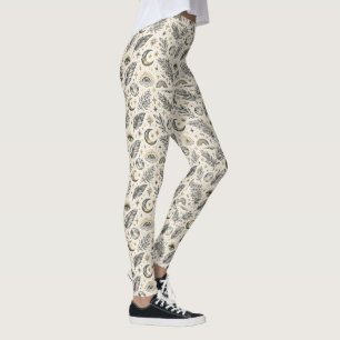 Mystisches himmlisches Mondsternenmuster Leggings