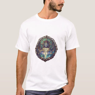 Mystisches himmlisches Rahmen-Grafik-T-Shirt T-Shirt