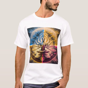 Mystisches kosmische Gottheits-Mandala-T-Shirt P T-Shirt