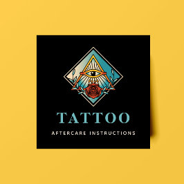 Mystisches kosmisches Auge Tattoo Aftercare Instru Quadratische Visitenkarte