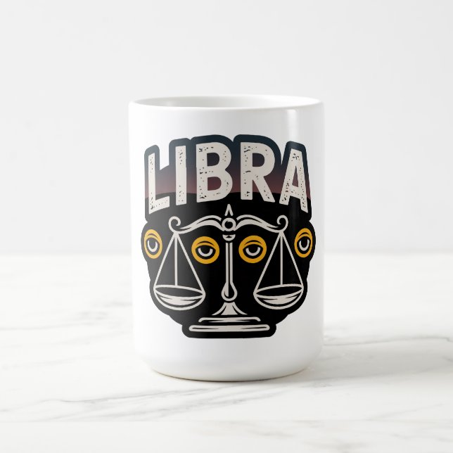 Mystisches Libra-Sternzeichen-Emblem Kaffeetasse (Mittel)